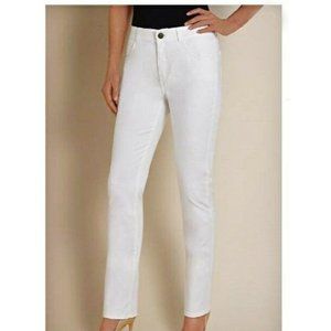 Soft Surroundings NEW Women Sz 18W Jeans White Denim Slim Fit Triple S Stretch